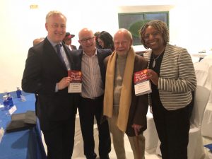 UK Ambassador Simon Manley and Malaga Consul Charmaine Arbouin were presented copies of You & the Law in Spain by author David Searl and publisher and co-author Alex Radford at recent Brexit information panel held by Manilva Town Hall.